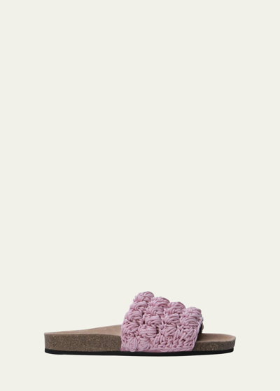Shop Jw Anderson Crochet Comfort Easy Slide Sandals In Pink