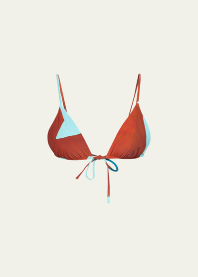 Shop Sir Francesca Triangle Bikini Top In Ruby Reflection