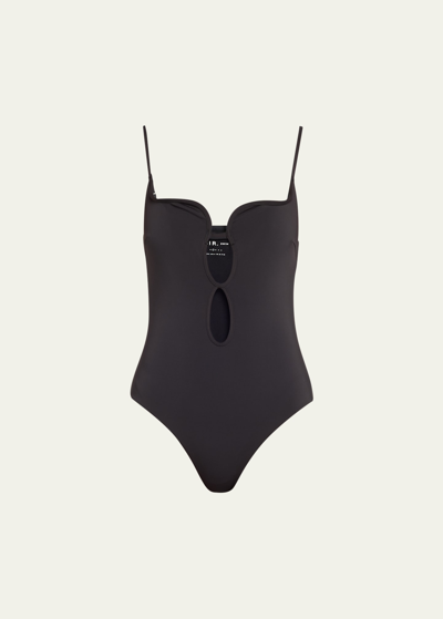 Shop Sir Renata Keyhole One-piece Swimsuit In Black