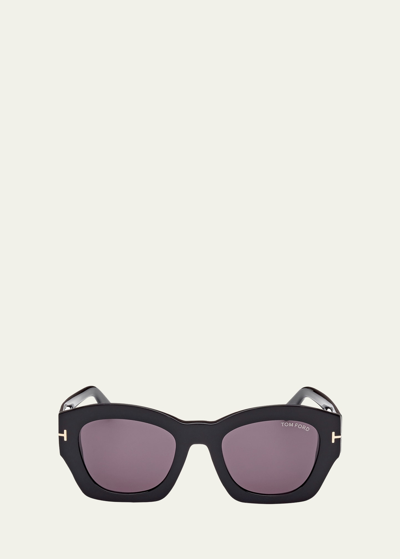 Tom Ford Guilliana Acetate Cat-eye Sunglasses In Shiny Black