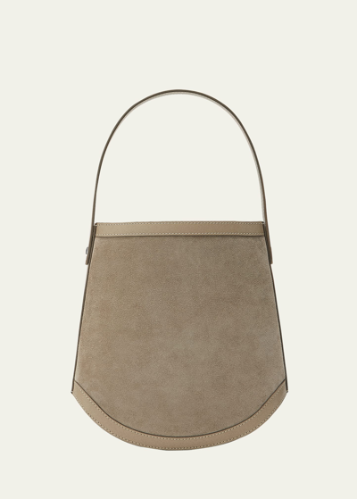 Shop Savette Suede & Leather Bucket Bag In 280 Clay