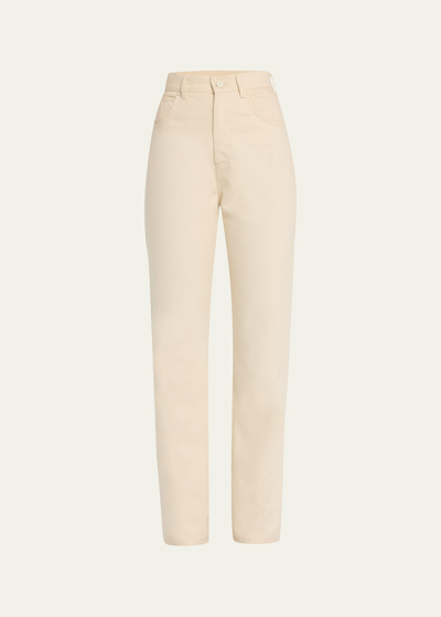 Shop Max Mara Achille High-rise Straight-leg Jeans In Ivory