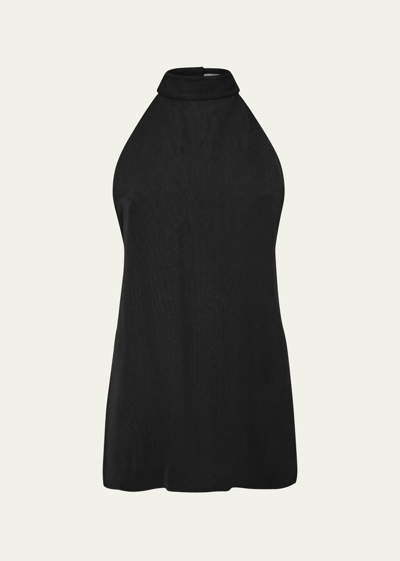 Shop St Agni High-neck Sleeveless Tunic Top In Black