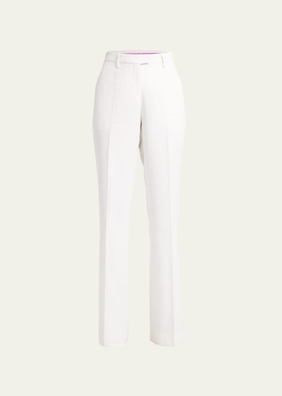 Shop Etro High-rise Straight-leg Trousers In Cotton