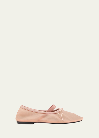 Shop Proenza Schouler Glove Classic Mary Jane Mesh Ballerina Flats In Pale Pink