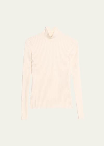 Shop Lafayette 148 Ribbed Stand-collar Sweater In Black