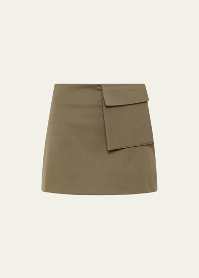 Shop St Agni Utilitarian Pocket Mini Skirt In Kelp