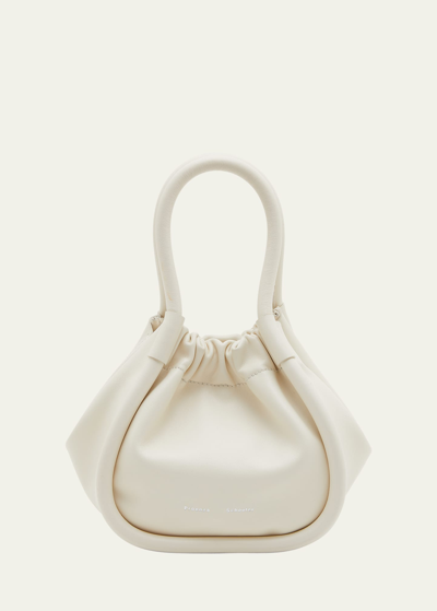 Shop Proenza Schouler Xs Ruched Leather Tote Bag In 105 Ivory