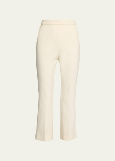 Shop Max Mara Nepeta Straight-leg Cropped Trousers In White