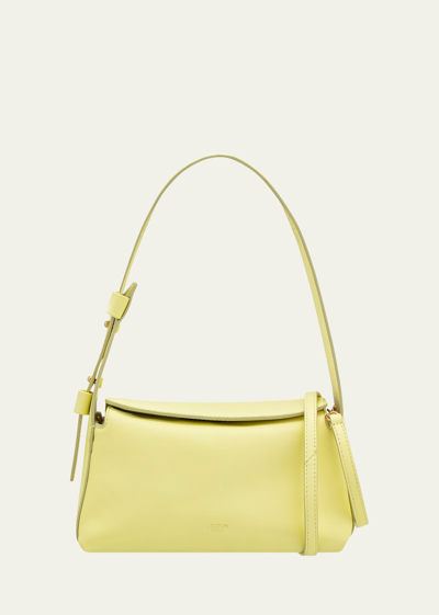 Shop Oroton Caroline Small Leather Shoulder Bag In Lemon Zest