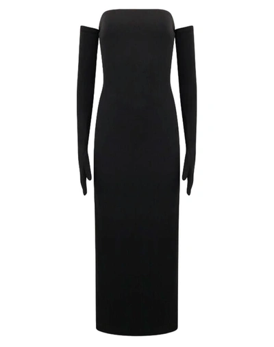 Shop Solace London Long Dresses In Black