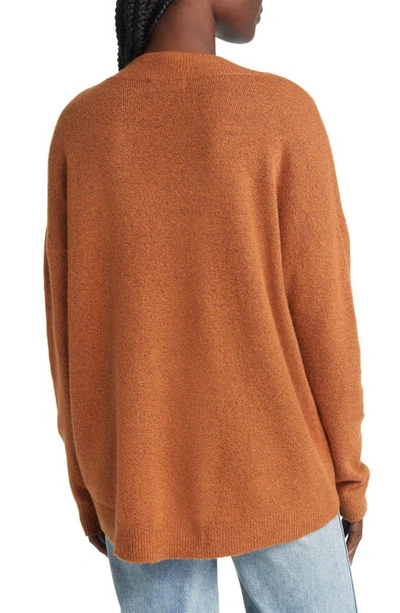 Treasure & Bond V-neck Sweater In Rust Leather