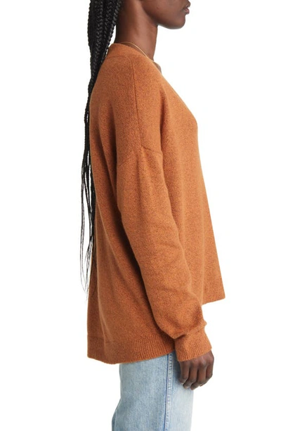 Treasure & Bond V-neck Sweater In Rust Leather