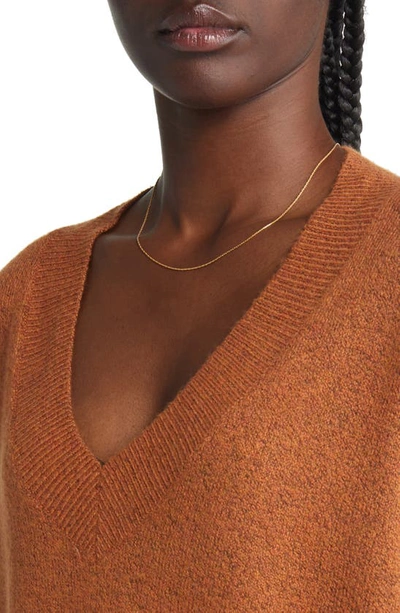 Treasure & Bond V-neck Sweater In Rust Leather