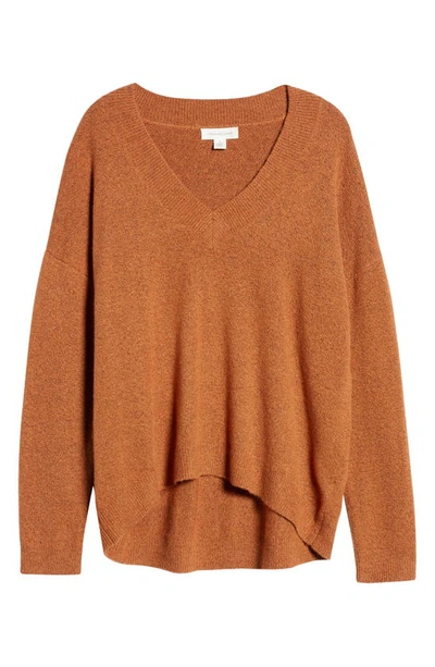 Treasure & Bond V-neck Sweater In Rust Leather