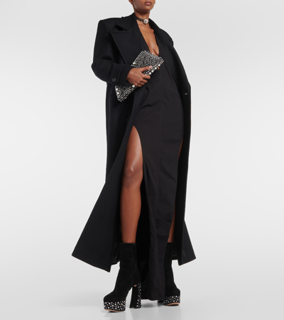 Gianvito Rossi Ankle Boots Crystal Holly Aus Veloursleder In Black