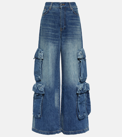 Shop Amiri High-rise Cargo Jeans In Blue