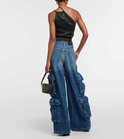 高腰工装牛仔裤