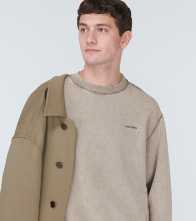 Shop Ami Alexandre Mattiussi Logo Cotton Jersey Sweatshirt In Grey