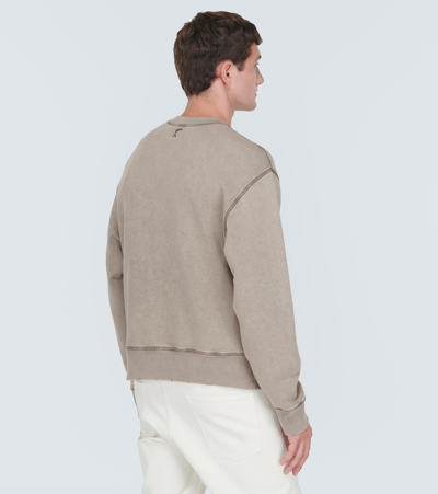 Shop Ami Alexandre Mattiussi Logo Cotton Jersey Sweatshirt In Grey