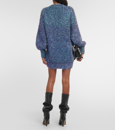 Isabel Marant Wayne Sparkly Crewneck Sweater In Purple