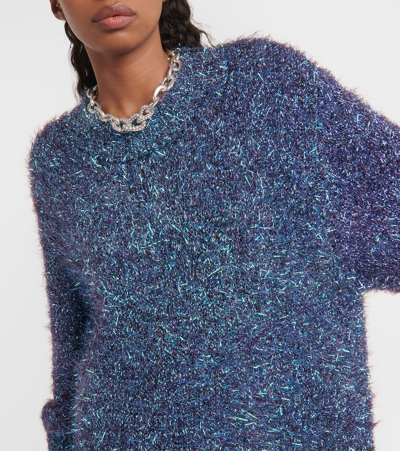 Isabel Marant Wayne Sparkly Crewneck Sweater In Purple