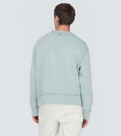 Shop Ami Alexandre Mattiussi Logo Cotton Jersey Sweatshirt In Blue