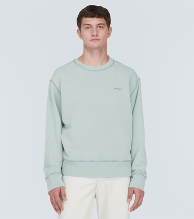 Ami Alexandre Mattiussi Relaxed-fit Cotton Sweatshirt With Subtle Logo Detailing In Blue
