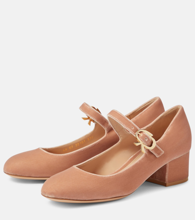 Gianvito Rossi Pumps Mary Ribbon 46 Aus Samt In Pink