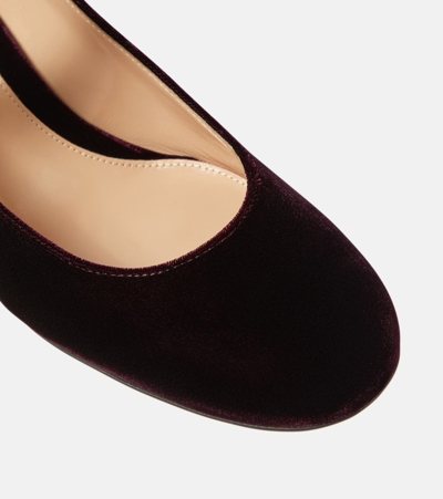 Gianvito Rossi Suede Block-heel Mary Jane Pumps In Purple
