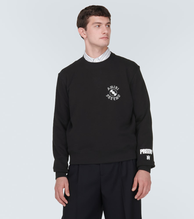 Shop Amiri Printed Cotton Jersey Sweatshirt In Black