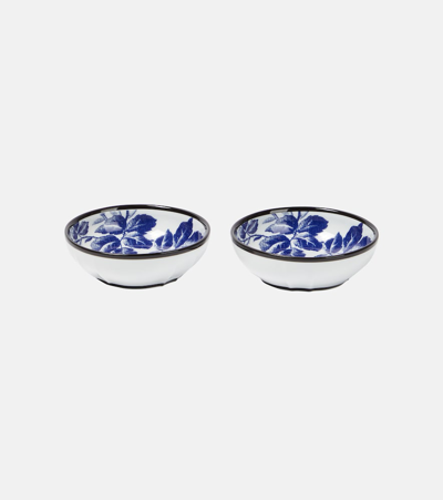 Shop Gucci Herbarium Set Of 2 Porcelain Cups In Blue