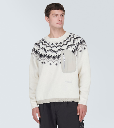 Shop And Wander Lopi Fair Isle Wool-blend Sweater In White
