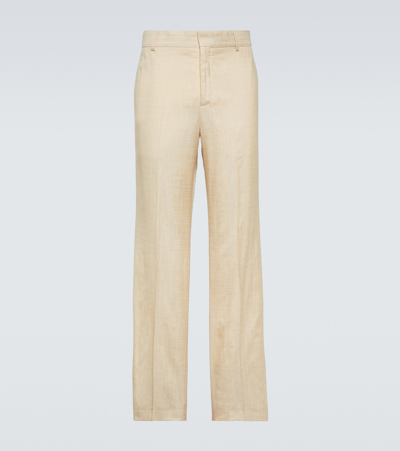 Shop Wales Bonner Paris High-rise Straight Pants In White