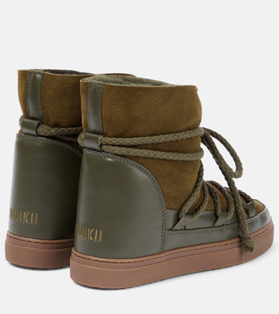 Inuikii Schneestiefel Classic Wedge Aus Leder Und Veloursleder In Green