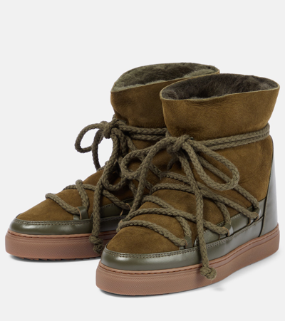 Inuikii Schneestiefel Classic Wedge Aus Leder Und Veloursleder In Green