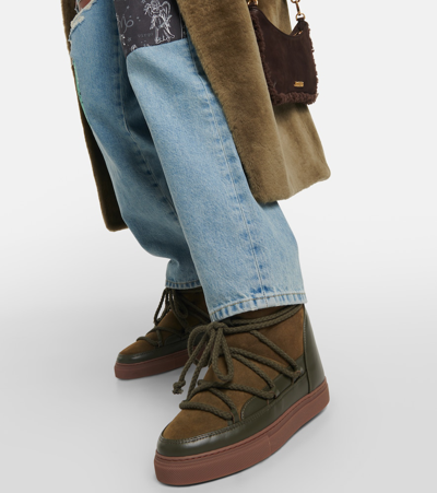 Inuikii Schneestiefel Classic Wedge Aus Leder Und Veloursleder In Green