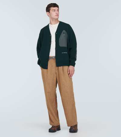 Shop And Wander Re Wool Tweed Wide-leg Pants In Beige