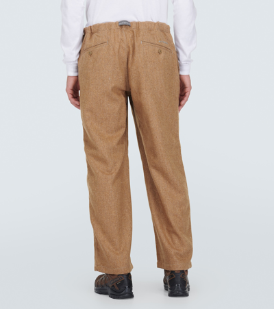 Shop And Wander Re Wool Tweed Wide-leg Pants In Beige