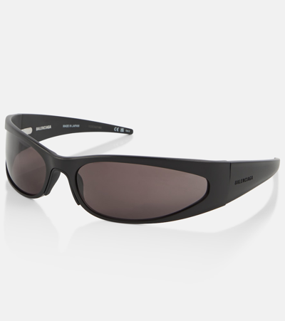 Balenciaga Reverse Xpander 2.0 Rectangle Sunglasses In Black