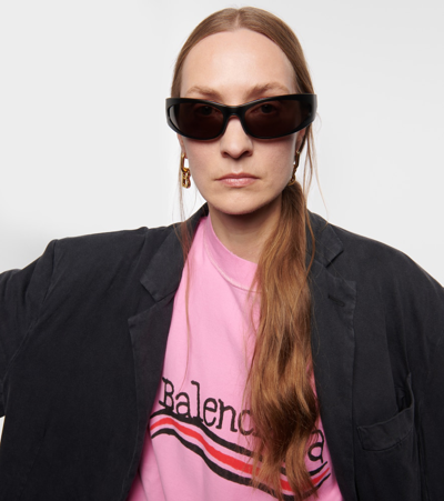 Balenciaga Reverse Xpander 2.0 Rectangle Sunglasses In Black