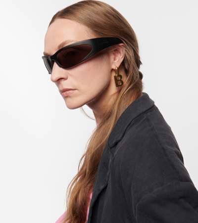 Balenciaga Reverse Xpander 2.0 Rectangle Sunglasses In Black
