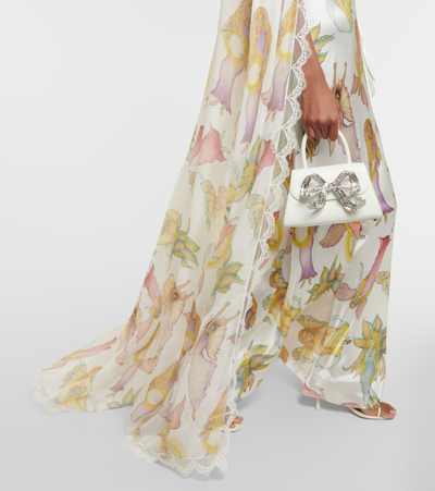 Shop Rodarte Caped Printed Silk Gown In Multicoloured
