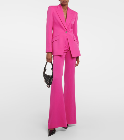 Shop Versace Tailored Virgin Wool Blazer In Pink