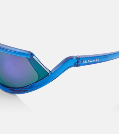Balenciaga Ovale Sonnenbrille Side Xpander In Blue