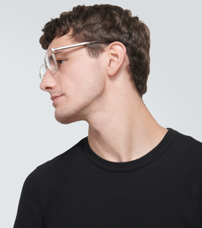 Shop Dior Ino S5i Rectangular Glasses In Beige