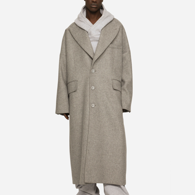 Shop Dolce & Gabbana Deconstructed Single-breasted Wool Coat In Grey