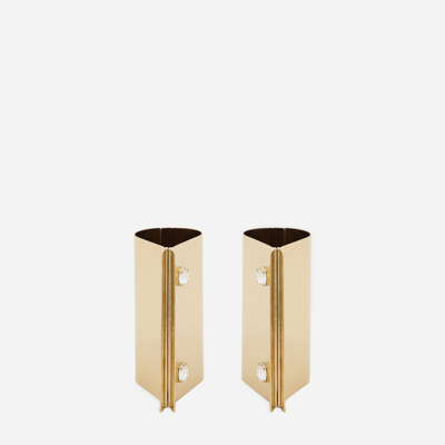 Dolce & Gabbana Rigid Metal Cuffs And Rhinestone-detailed Buttons In Gold