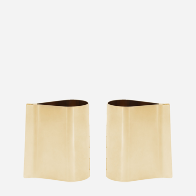 Dolce & Gabbana Rigid Metal Cuffs And Rhinestone-detailed Buttons In Gold
