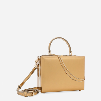 Shop Dolce & Gabbana Dolce Box Handbag In Gold